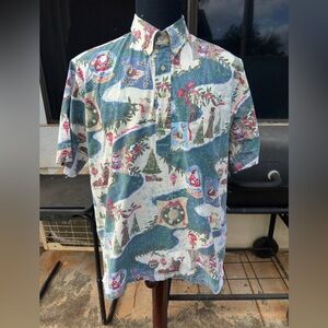 PreOwned Reyn Spooner Mele Kalikimaka Christmas Shirt Pullover Men's Large